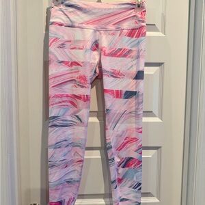 ZELOS Coral and Sky Patterned Leggings